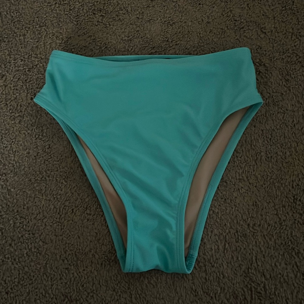 teal high waisted bikini bottoms